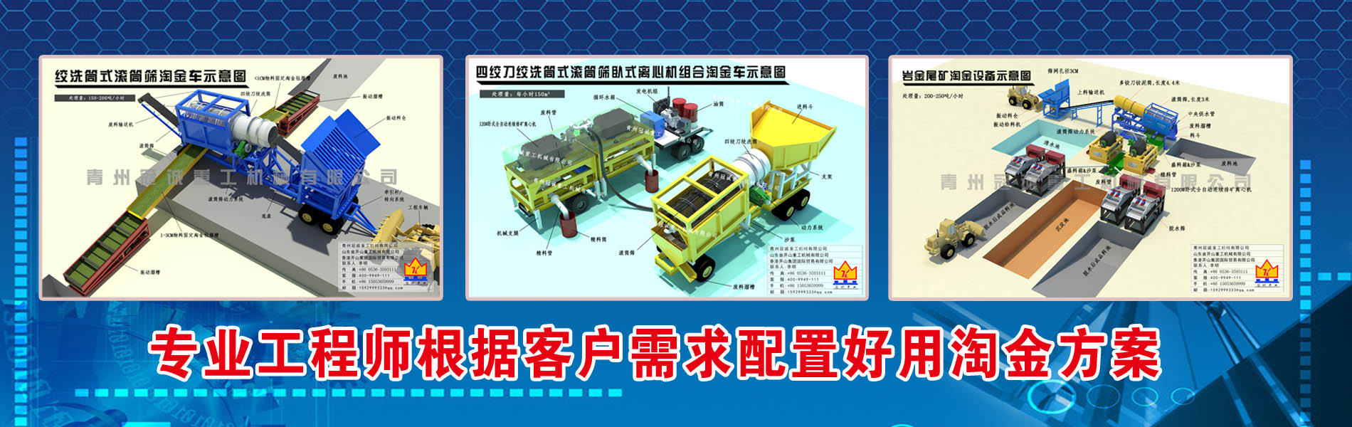 移動淘金車方案配置-尾礦干選車方案